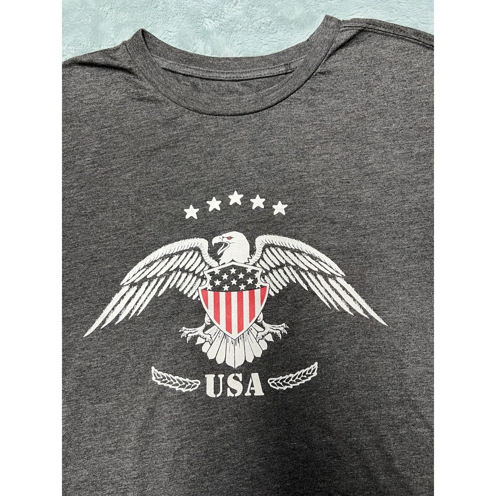 We The Peeps Patriot T Shirt USA Shield Eagle Bold Print Size Large Black‎